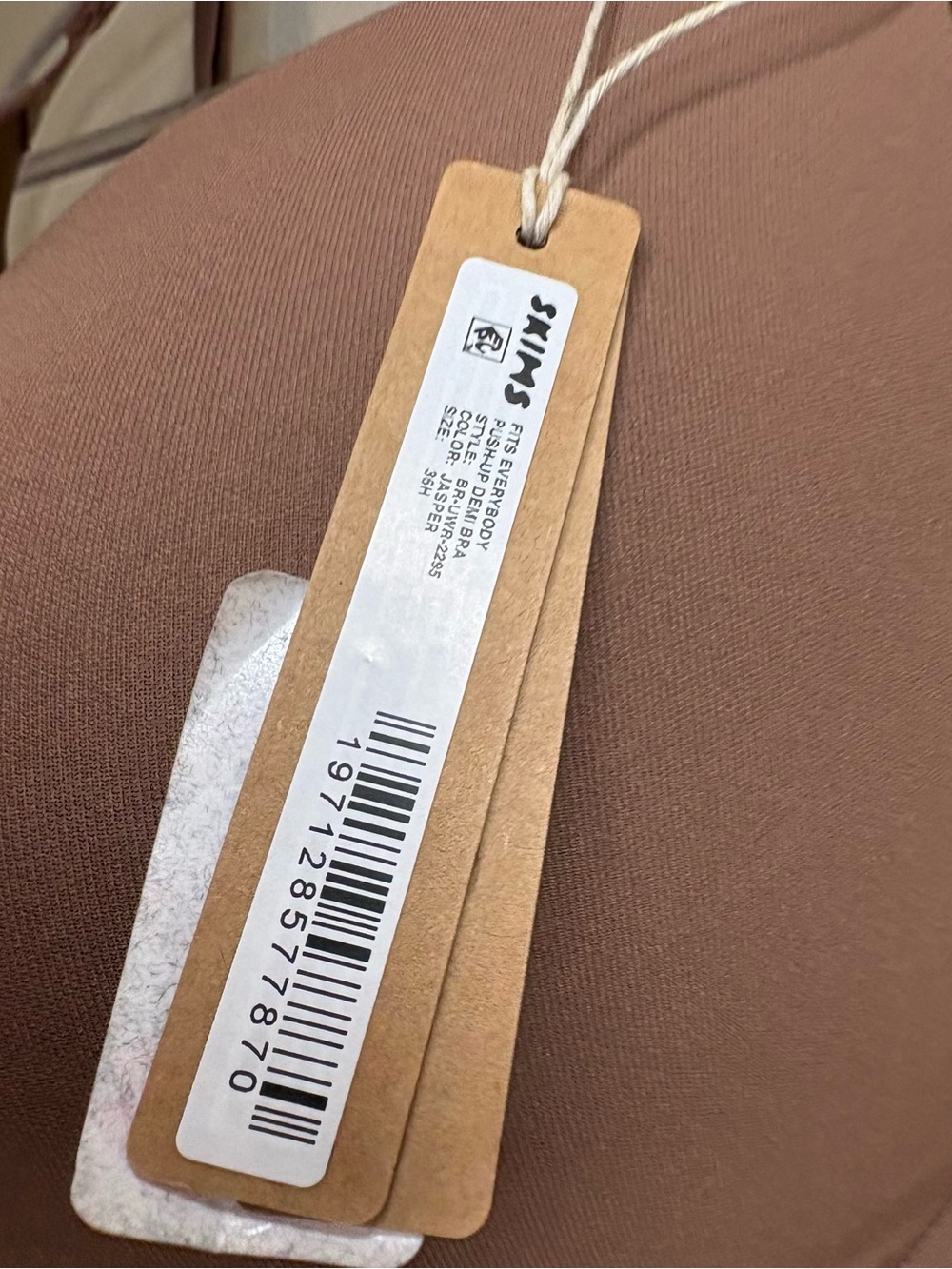 Skims fits everybody bra chocolate brown women’s jasper push up 36H casual sexy - Picture 3 of 4